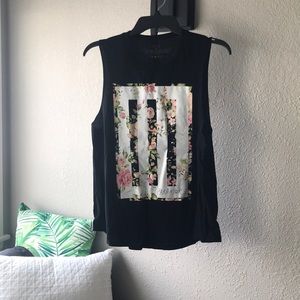 Floral Paramore Logo Tank Top